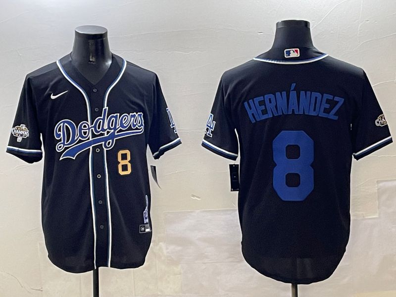 Men Los Angeles Dodgers #8 Hernandez Black Fashion Game 2025 Nike MLB Jersey style 3068->los angeles dodgers->MLB Jersey
